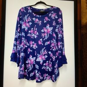 Women’s Plus Ruffled Long Sleeve Shirt